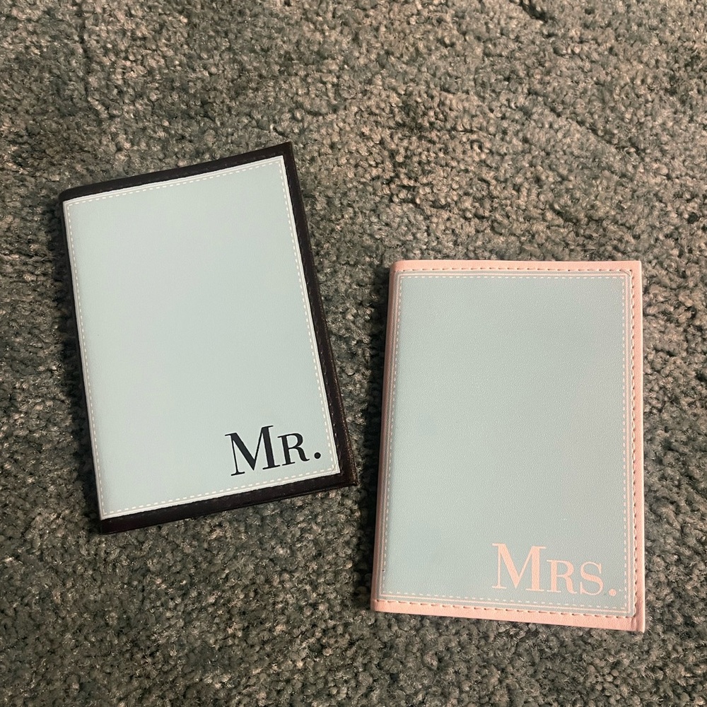 Mr. & Mrs. Teal Passport Covers